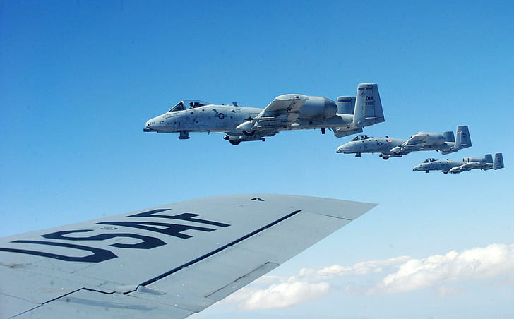 3 Hungry Warthogs, gray usaf planes, warthog, hungry, aircraft planes, HD wallpaper