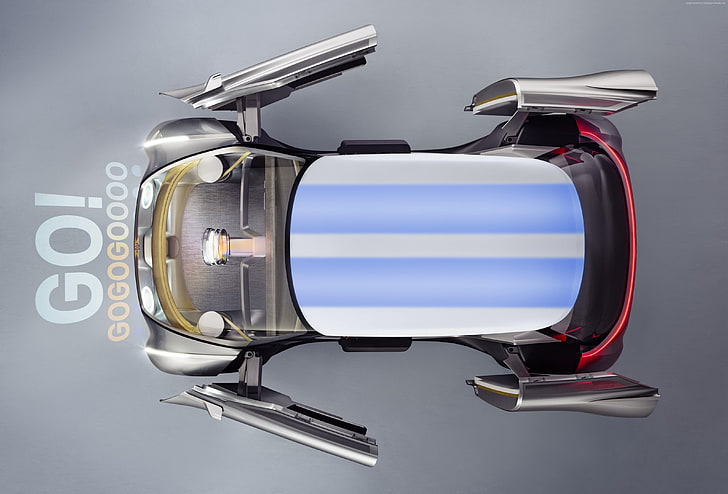 silver, framtida bilar, Mini Vision Next 100, futurism, HD tapet