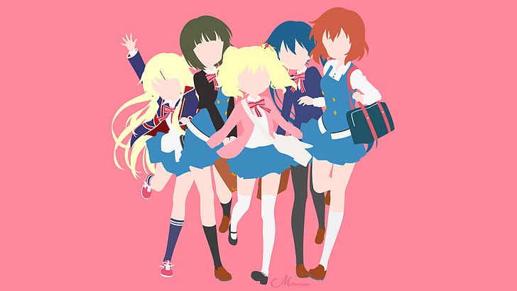 Anime, KINMOZA!, Alice Cartelet, Aya Komichi, Karen Kujou, Shinobu Oomiya, Youko Inokuma, HD wallpaper