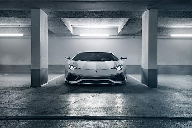 Lamborghini Huracan blanche, Lamborghini Aventador S, Novitec Torado, 2018, 4K, Fond d'écran HD