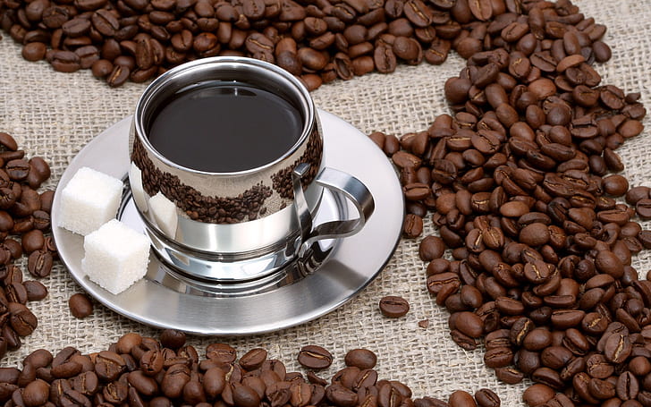 Kaffee und Kaffeebohnen, Kaffee, Bohnen, HD-Hintergrundbild
