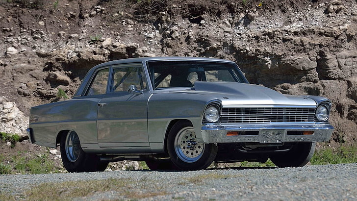 (II), 1967, автомобили, Chevrolet, Chevy, Pro, Silver, улица, HD обои