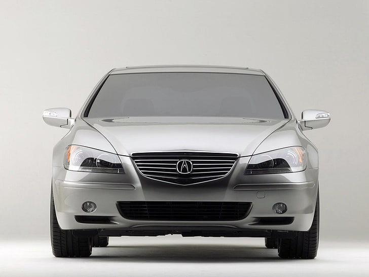 серый седан Acura, acura, rl, концепт, серебристый металлик, вид спереди, стиль, автомобили, HD обои