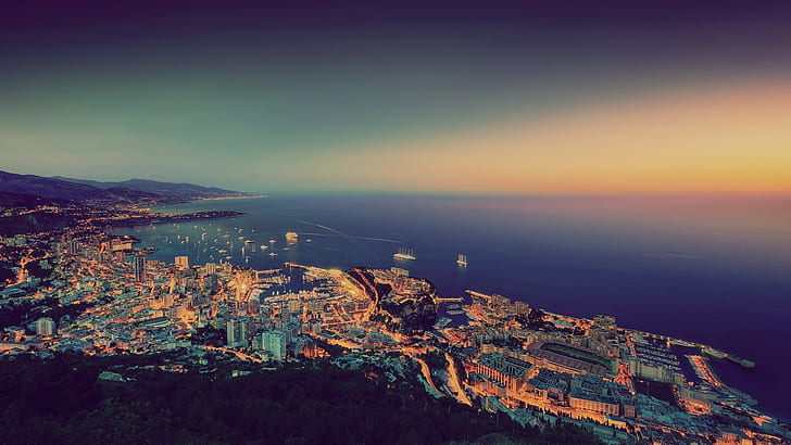 موناكو ، عرض ، منظر علوي، خلفية HD