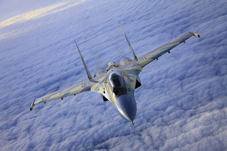 Su-35S, Super Flanker, Sukhoi, Angkatan Udara Rusia, pesawat tempur superioritas udara, Wallpaper HD