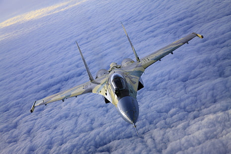 Su-35S, Super Flanker, Sukhoi, 러시아 공군, 공군 전투기, HD 배경 화면 HD wallpaper