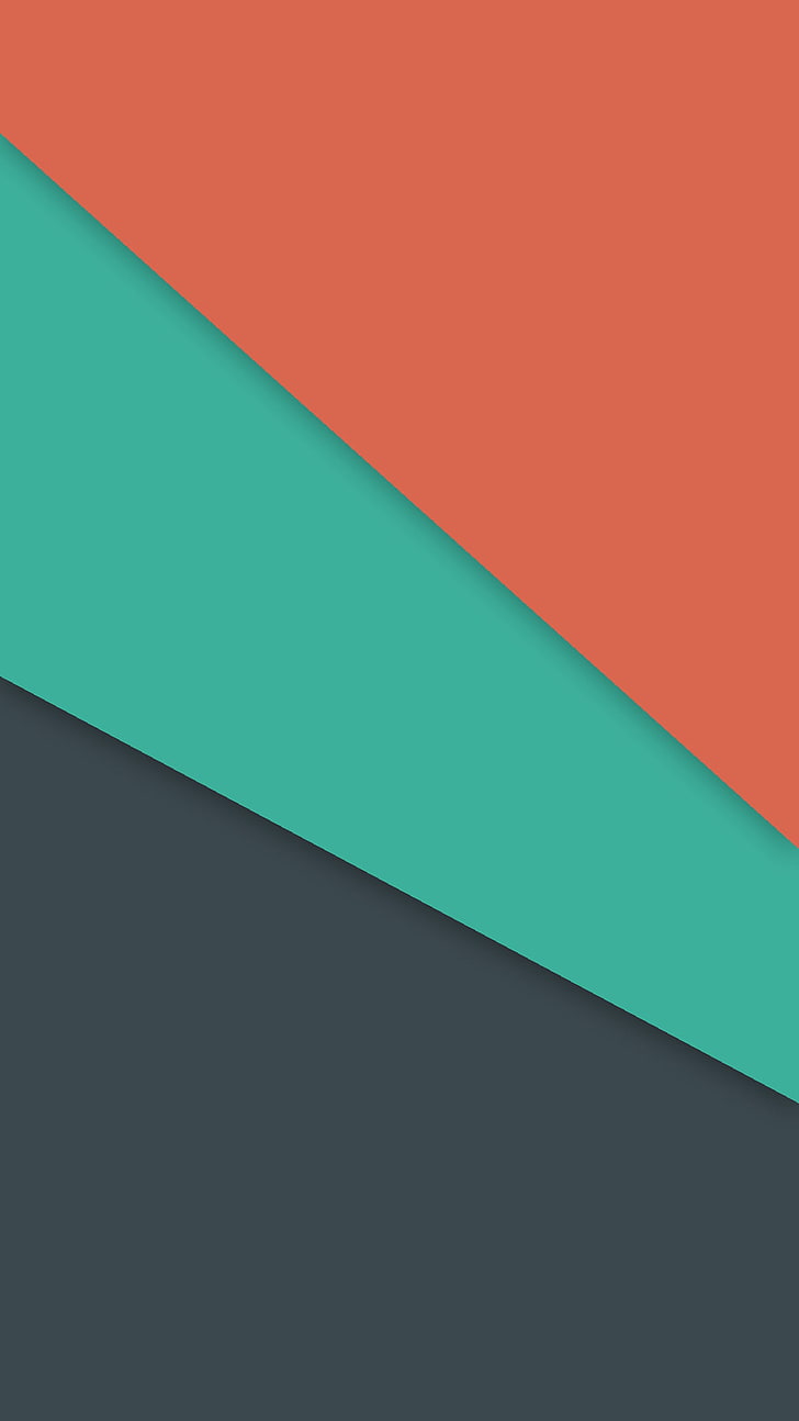 rote, grüne und schwarze Tapete, orange, aquamariner und grauer Hintergrund, materieller Stil, Android L, digitale Kunst, Muster, Minimalismus, HD-Hintergrundbild, Handy-Hintergrundbild