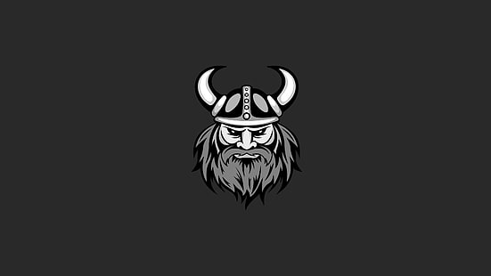 мъжко лого на викинг, минимализъм, викинги, HD тапет HD wallpaper