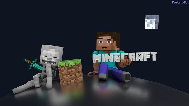 Video Game, Minecraft, Mojang, Skeleton, Steve (Minecraft), HD wallpaper