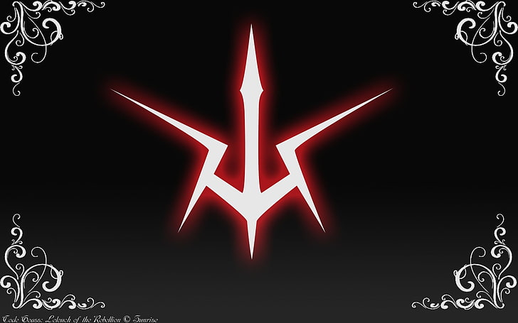 symbole rouge et blanc, Code Geass, L'Ordre des Chevaliers Noirs, Fond d'écran HD