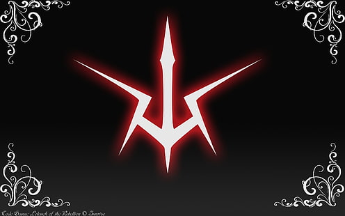 червено-бял символ, Code Geass, Орденът на черните рицари, HD тапет HD wallpaper