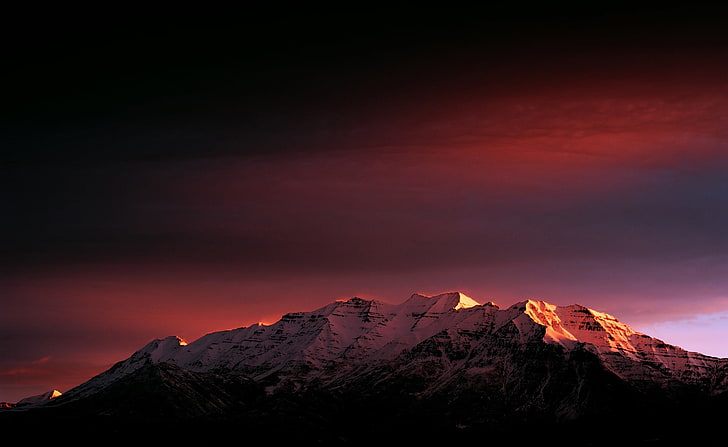Восход солнца - гора Тимпаногос, гораЭверест, США, Юта, Санрайз, Маунт, Тимпаногос, HD обои