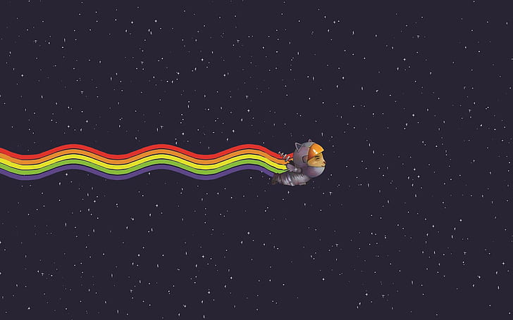 Spazio strano, arte digitale, arcobaleni, gatto Nyan, spazio strano, arte digitale, arcobaleni, gatto nyan, Sfondo HD