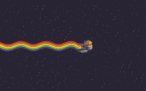 Spazio strano, arte digitale, arcobaleni, gatto Nyan, spazio strano, arte digitale, arcobaleni, gatto nyan, Sfondo HD HD wallpaper