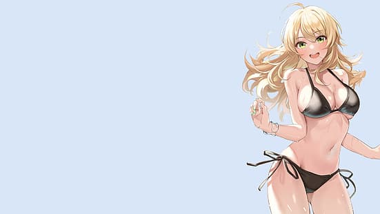  girl, sexy, Anime, pretty, blonde, butt, breasts, bikini, HD wallpaper HD wallpaper