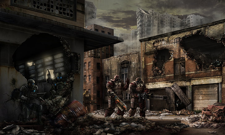 apocalyptic, dawn, fps, nuclear, nuclear dawn, real time, sci fi, shooter, strategy, HD wallpaper