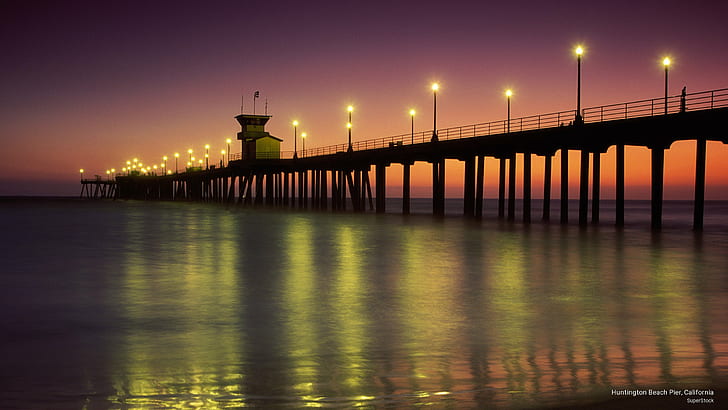 Huntington Beach Pier, California, Beaches, HD wallpaper