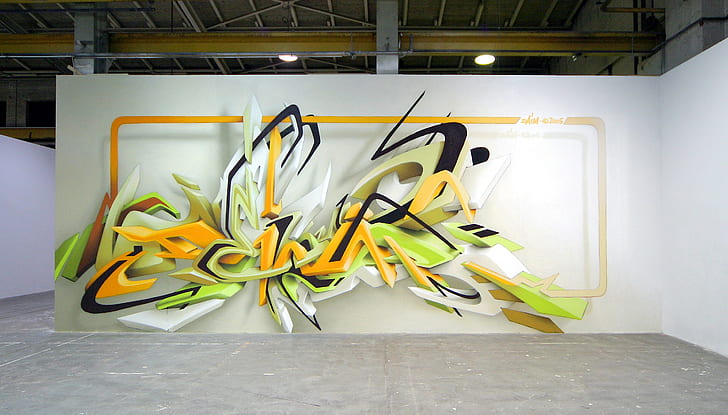 graffiti, Daim, typografi, 3D, HD tapet