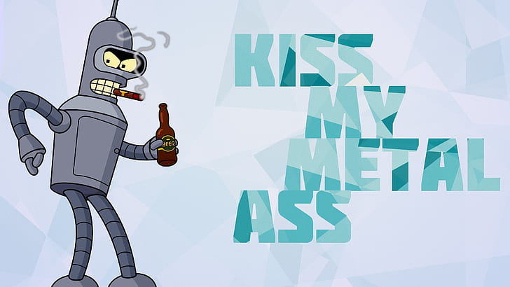 Futurama Bender, bender, robot, drunk, HD wallpaper