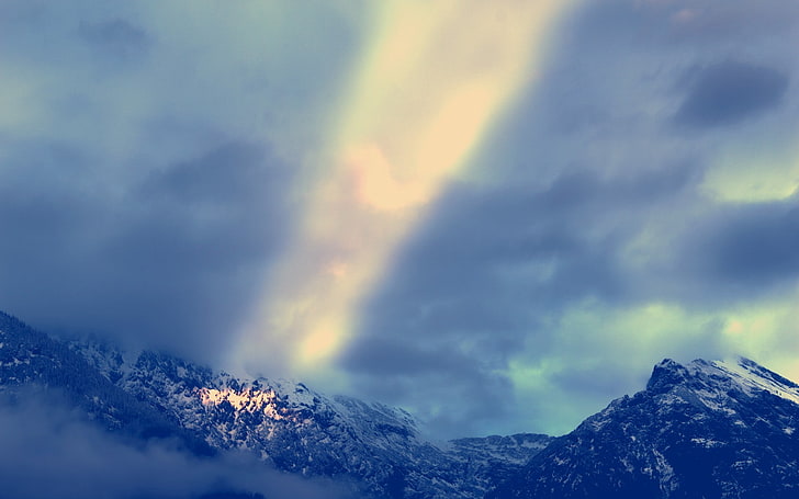 ธรรมชาติภูเขาท้องฟ้าแสงแดดภูมิทัศน์เมฆ, วอลล์เปเปอร์ HD