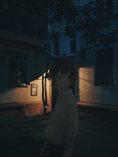 2D, irl, Kino no Tabi, Nacht, Anime Girls, Shion (Mirudakemann), kurze Haare, HD-Hintergrundbild HD wallpaper