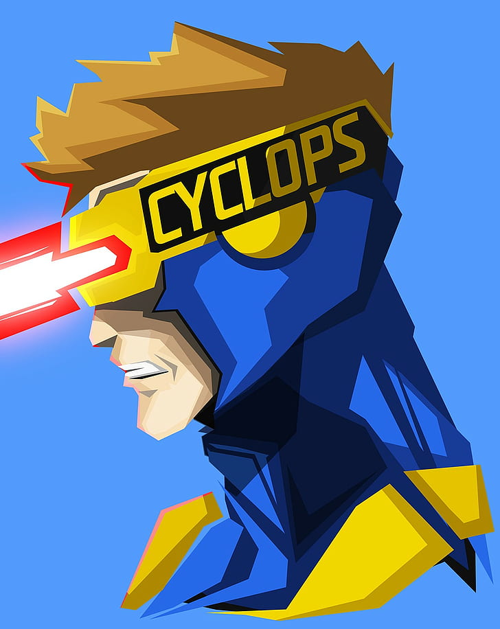 cyclops marvel komik latar belakang biru, Wallpaper HD, wallpaper seluler