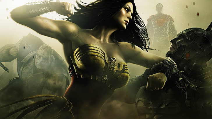 Tapeta Wonder Woman, Wonder Woman, DC Comics, komiksy, Injustice God between us, Tapety HD
