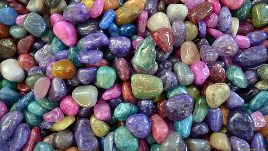 assorted-color pebbles, colors, pattern, stones, HD wallpaper HD wallpaper