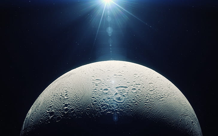 Weltraum, Saturn, Enceladus, HD-Hintergrundbild