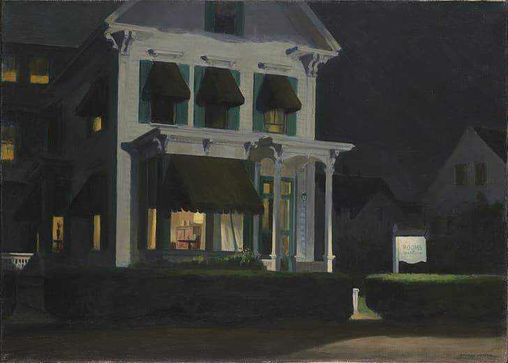 Edward Hopper, 1945, Chambres pour touristes, Fond d'écran HD