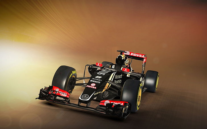 Fondo de pantalla HD Lotus E23 Fórmula 1 2015 de alta calidad, coche Fórmula 1 negro y rojo, Fondo de pantalla HD