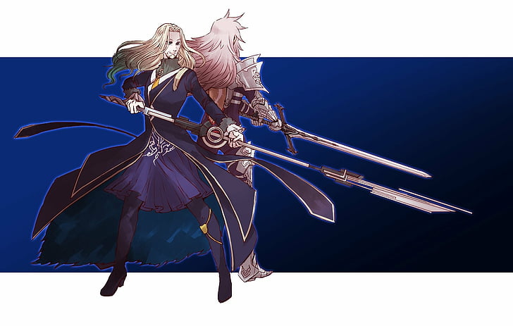 Fate Series, Fate / Apocrypha, Lancer of Black (Fate / Apocrypha), Saber of Black (Fate / Apocrypha), HD tapet