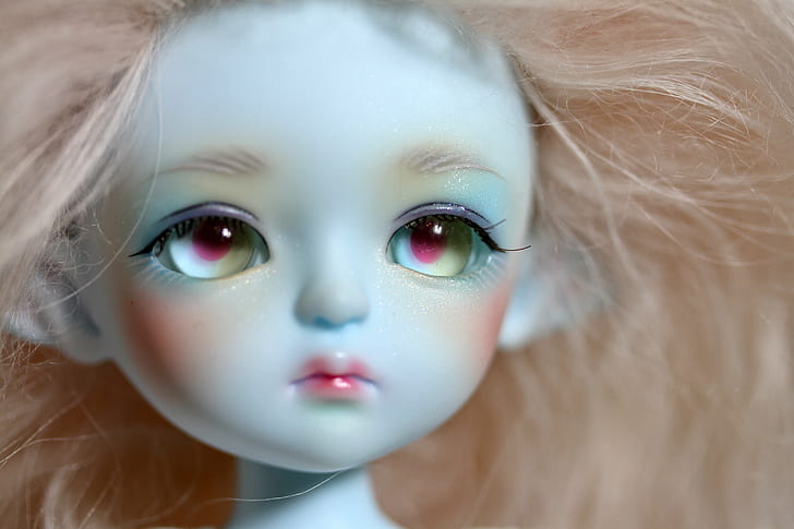 peached hair color doll, Lati, Yellow, L.E., Snow Queen, Blue, Elf, hair color, doll, Resin, Tiny, BJD, Peach, Wig, Limited  Edition, Snow  Queen, SQ, SnowQueen, human Face, blond Hair, cute, child, people, portrait, caucasian Ethnicity, HD wallpaper