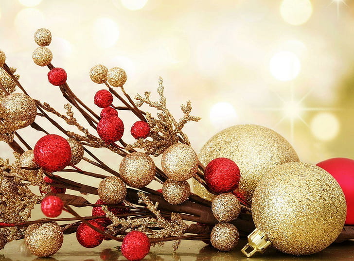 クリスマスの飾り、風船、糸、キラキラ、休日、装飾、クリスマスの飾り、風船、糸、キラキラ、休日、装飾、 HDデスクトップの壁紙