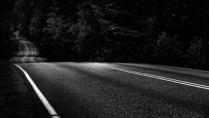 carretera de asfalto gris, calle, camino, Fondo de pantalla HD