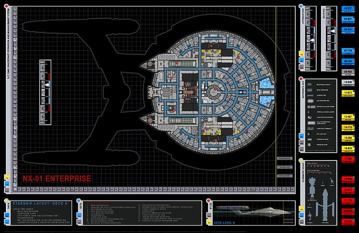 blueprint, deck, drawing, enterprise, layout, project, starship, HD wallpaper