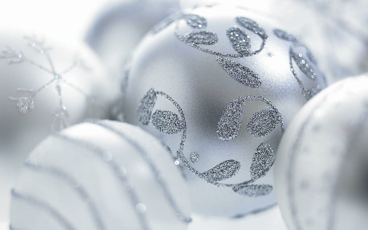 Delicate Glowing, balls, harmony, christmas, abstract, photography, seasonal, decoration, xmas, 3d and abs, HD wallpaper