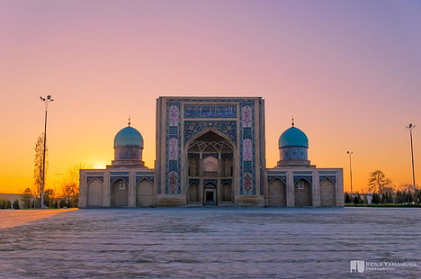sunset, mosque, photographer, Uzbekistan, Kenji Yamamura, Bukhara, HD wallpaper HD wallpaper