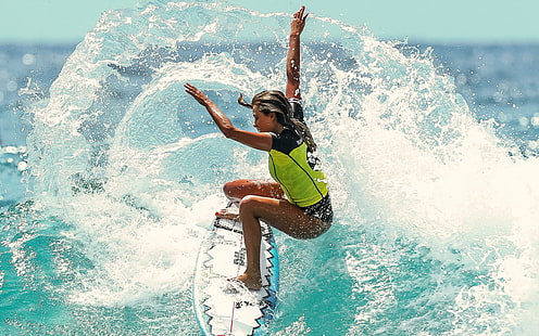 mulheres, esportes, surf, pranchas de surf, corpo molhado, cabelos molhados, HD papel de parede HD wallpaper