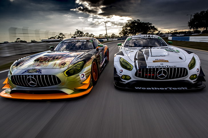 Sebring Raceway、Mercedes-AMG GT3、4K、 HDデスクトップの壁紙