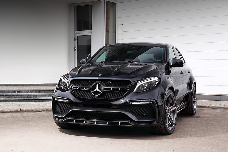 Mercedes-Benz inferno GLE, negro, coupé, Fondo de pantalla HD