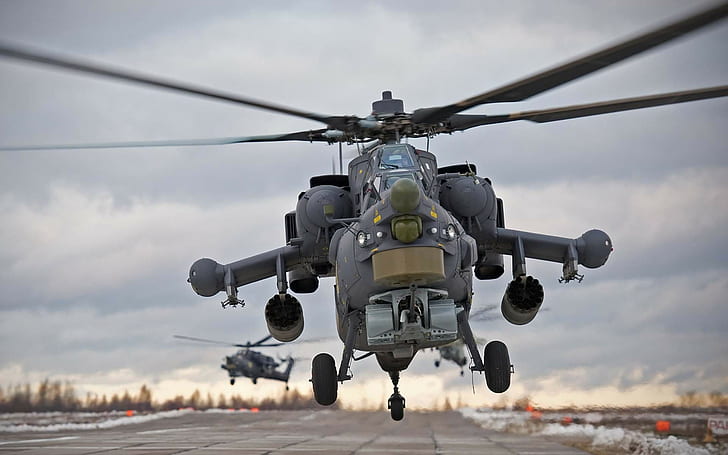 hélicoptère, puissance, russe, équipement, pour, choc, en direct, objectifs, air, réservoirs, conçu, recherche, destruction, chasseur de nuit, feu, actif, conditions, un autre, aussi, de l'ennemi., blindé, Mi-28,compteur, Fond d'écran HD