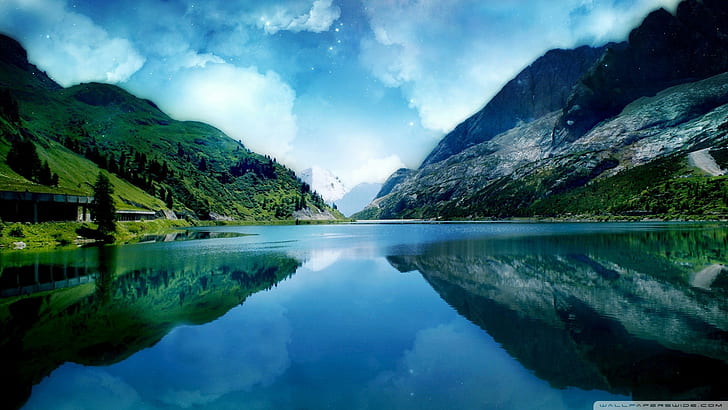 danau, gunung, Wallpaper HD
