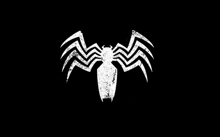 Venom wallpaper, histórias em quadrinhos, Spider-Man, minimalismo, fundo simples, HD papel de parede