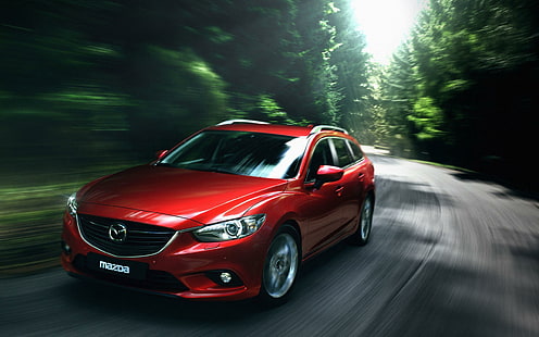 2013 Mazda 6 Wagon, czerwona mazda 3 hatcback, mazda, 2013, kombi, samochody, Tapety HD HD wallpaper