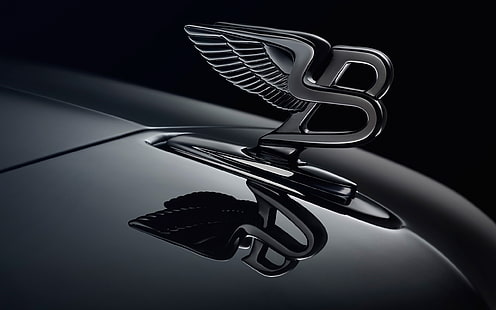 ベントレー、ベントレーのロゴ、黒い車、ベントレー、ベントレーのロゴ、黒い車、 HDデスクトップの壁紙 HD wallpaper