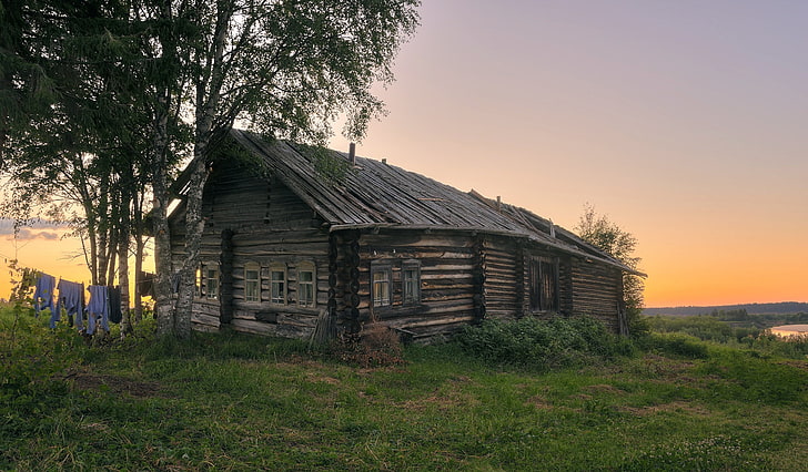 Russland, Hütte, Landschaft, HD-Hintergrundbild