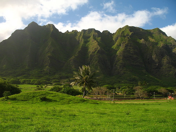 oahu, Hawaii, paysage, île, nuages, photographie, Fond d'écran HD