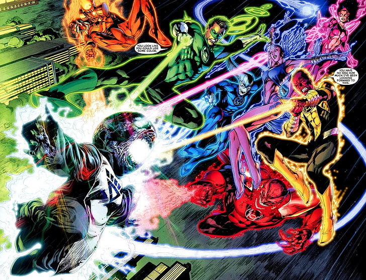 Comics, Blackest Night, Green Lantern, Larfleeze (DC Comics), Red Lantern, Sinestro, HD wallpaper