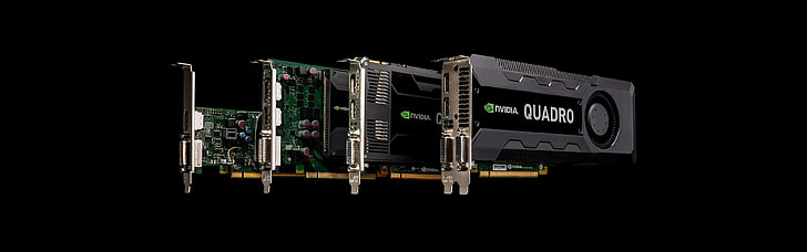 four gray graphics cards, Nvidia, GPUs, computer, simple background, multiple display, technology, PC gaming, graphics card, HD wallpaper